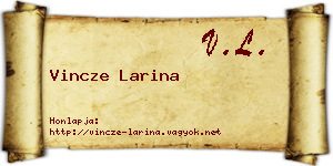 Vincze Larina névjegykártya